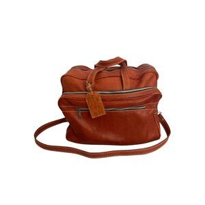 VTG GAITAN Leather Weekender Duffel Travel Bag Burnt Brown Handmade Mexico